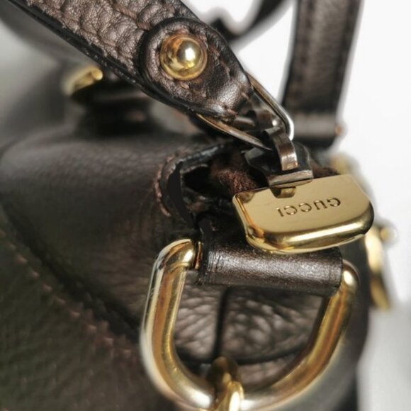 FLASH SALE!  Gucci Handbag Leather Bronze Gold Hardware GG 2Way Shoulder Bag - Picture 7 of 12
